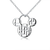 925 Silver Mickey Pendant Necklace for Women, Gift Jewelry