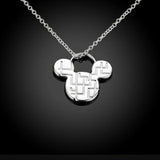 925 Silver Mickey Pendant Necklace for Women, Gift Jewelry