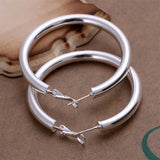 925 Silver Earrings Women's Round Jewelry