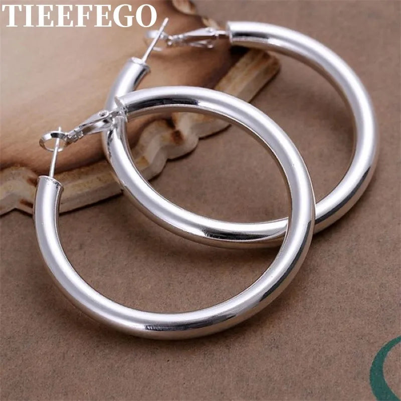 925 Silver Earrings Women's Round Jewelry
