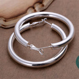 925 Silver Earrings Women's Round Jewelry