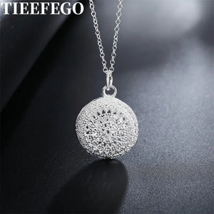 925 Silver Round Wedding Necklace Noble Jewelry