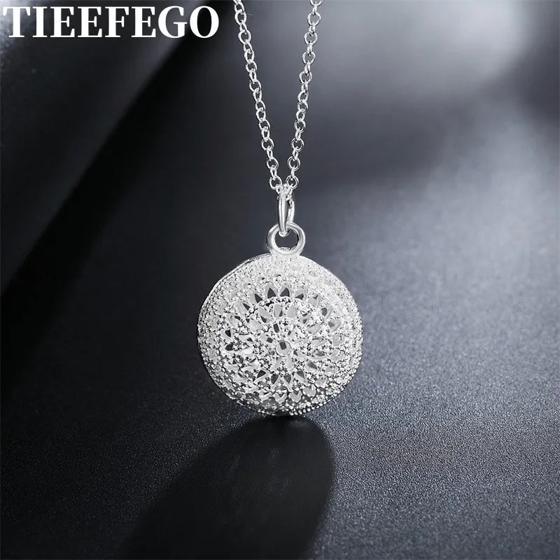 925 Silver Round Wedding Necklace Noble Jewelry