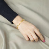 925 Silver Lucky 24K 6mm Four-Leaf Clover Bracelet for Women