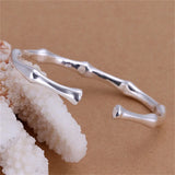 925 Silver Christmas Gift Bamboo Open European Style Bracelet