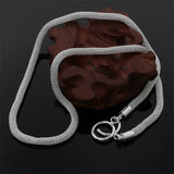 925 Silver Korea Mesh Chain Necklace Ladies Wedding Jewelry Gift