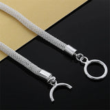925 Silver Korea Mesh Chain Necklace Ladies Wedding Jewelry Gift