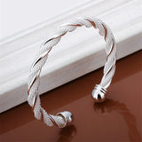 925 Silver Wedding Gift Women's Twisted Wire Mesh Bracelet