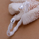 925 Silver Wedding Gift Women's Twisted Wire Mesh Bracelet