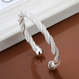 925 Silver Wedding Gift Women's Twisted Wire Mesh Bracelet