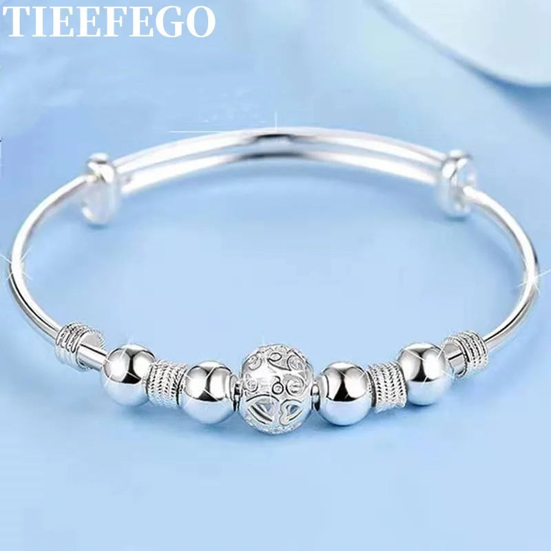925 Silver Lucky Bead Women's Bracelet Jewelry Gift