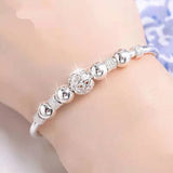 925 Silver Lucky Bead Women's Bracelet Jewelry Gift
