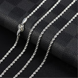925 Silver Rope Chain Necklace 2MM 16-30INCHES Wedding Jewelry