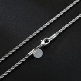 925 Silver Rope Chain Necklace 2MM 16-30INCHES Wedding Jewelry