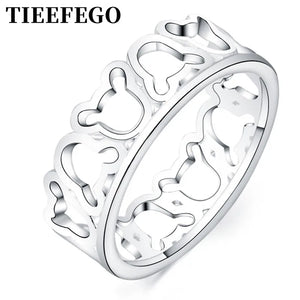 925 Silver Mickey Ring Women Wedding Engagement Party Gift Charm Jewelry