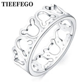 925 Silver Mickey Ring Women Wedding Engagement Party Gift Charm Jewelry
