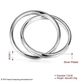 925 Sterling Silver Double Big Ring Bangle Bracelet