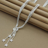 925 Silver Snake Chain Star Necklace Wedding Jewelry Pentagram