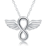 925 Silver Star Angel Wings Necklace Pendant Women Wedding Gift
