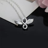 925 Silver Star Angel Wings Necklace Pendant Women Wedding Gift