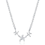 925 Silver Starfish 18-Inch Necklace Women's Fashion Wedding Jewelry