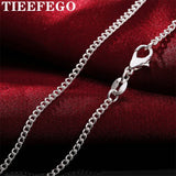 925 Silver 2MM Sideways Chain Necklace 16-30 inches