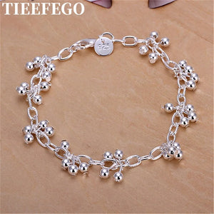 925 Silver Bracelets for Women Chain Beads Jewelry