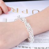 925 Sterling Silver Rope Loop Chain Bracelet Jewelry