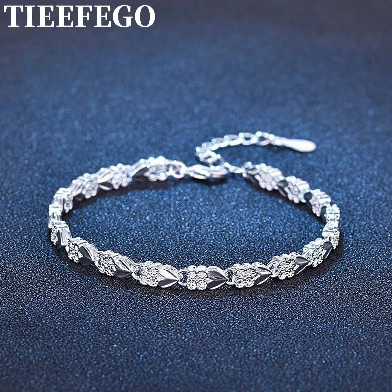925 Silver Women's Cuff Bracelet High Party Jewelry Gift