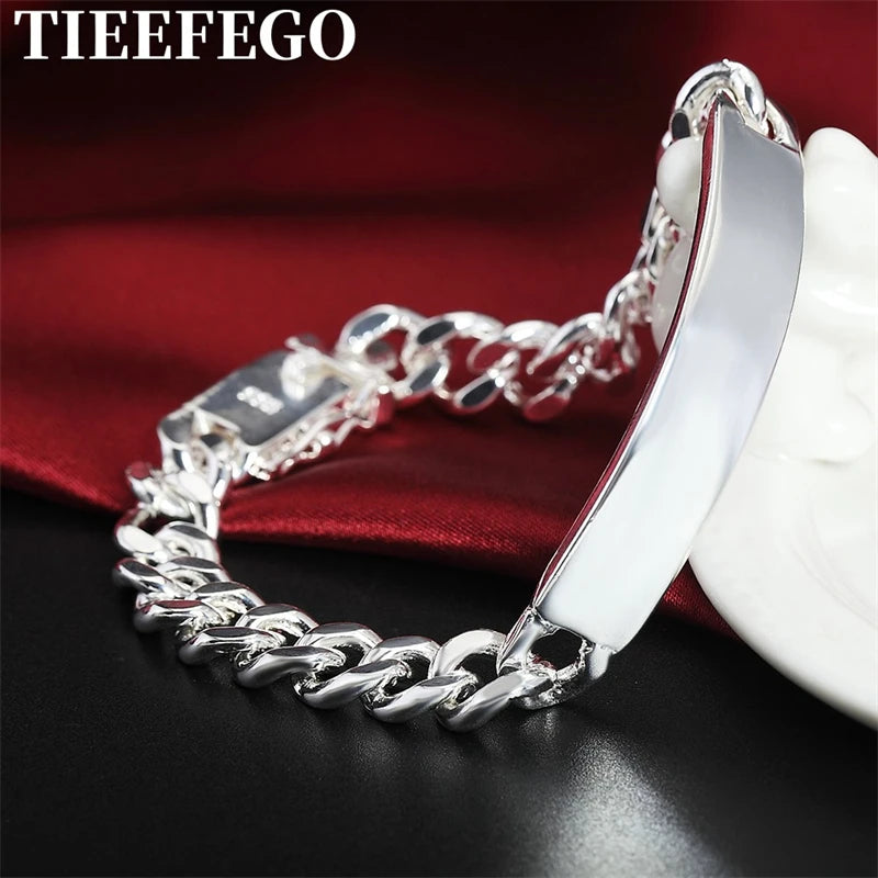 925 Silver Men's Bracelet Classic Geometry Chain