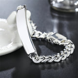 925 Silver Men's Bracelet Classic Geometry Chain