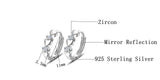 925 Silver Heart Zircon Small Earrings Women Wedding Party