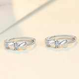 925 Silver Heart Zircon Small Earrings Women Wedding Party
