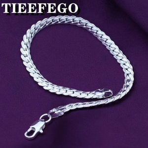 925 Silver Men & Women Bracelet 5MM Chain Jewelry Party Gift
