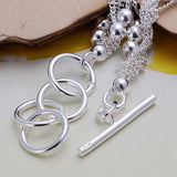 925 Silver Bracelet Pop Beaded Chain Charm Wedding Party Jewelry Gift