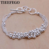 925 Silver Bracelet Pop Beaded Chain Charm Wedding Party Jewelry Gift