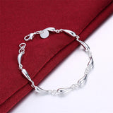 925 Silver Bracelet Drop Chain Women Charm Jewelry Wedding