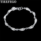 925 Silver Bracelet Drop Chain Women Charm Jewelry Wedding