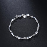 925 Silver Bracelet Drop Chain Women Charm Jewelry Wedding