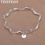 925 Silver Bracelet Drop Chain Women Charm Jewelry Wedding