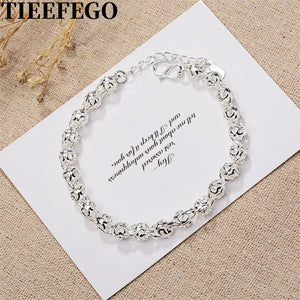 925 Sterling Silver Ball Chain Bracelet for Women Wedding Party