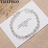 925 Sterling Silver Ball Chain Bracelet for Women Wedding Party