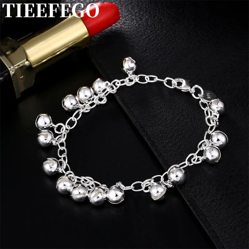 Girls 925 Silver Bell Bracelet Charm Boutique Jewelry Wedding Party Gift
