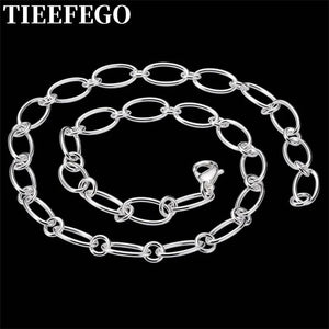 925 Sterling Silver Necklace Glamour Ladies Stylish Wedding Gift 18 Inches