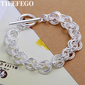 925 Silver Charm Ring Bracelet Stylish Jewelry for Wedding Party
