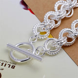 925 Silver Charm Ring Bracelet Stylish Jewelry for Wedding Party