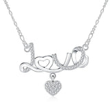 925 Silver Heart-Shaped LOVE Zircon Necklace