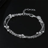 925 Sterling Silver Beads Bracelets Chain for Women Party Wedding Jewelry