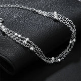 925 Sterling Silver Beads Bracelets Chain for Women Party Wedding Jewelry