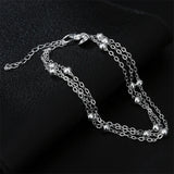 925 Sterling Silver Beads Bracelets Chain for Women Party Wedding Jewelry